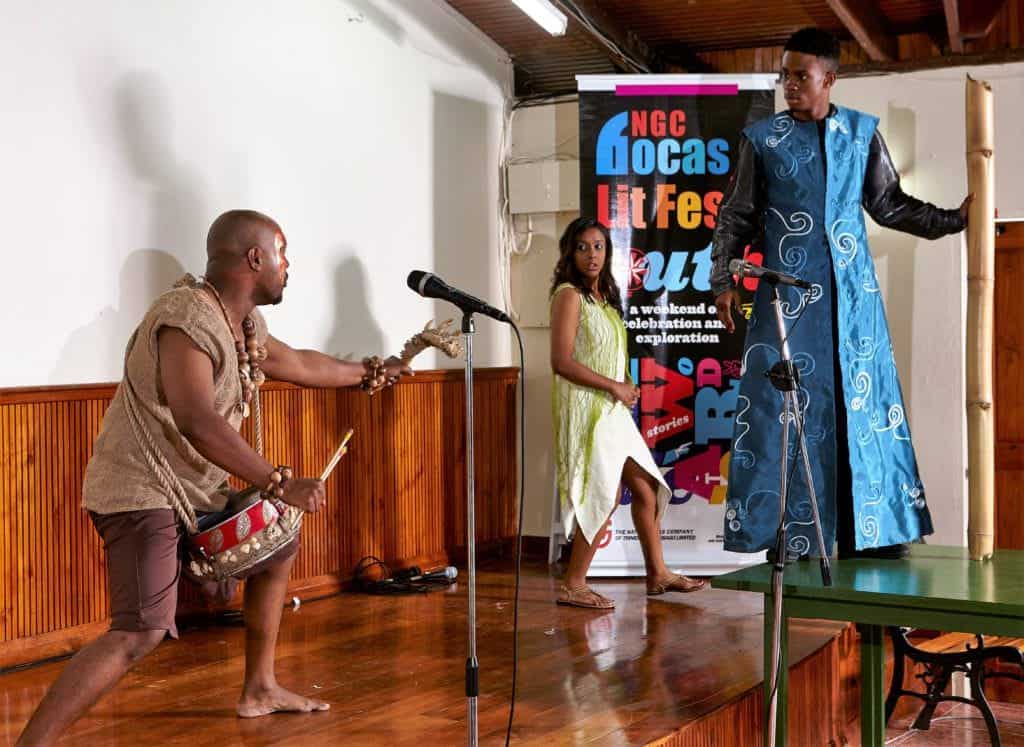 Players from The Oratory Foundation enact a tension-rife scene from The Tempest at #southbocas2016.
