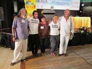 Kendel Hippolyte, Jean-Claude Cournand, Sharon Millar, Barbara Jenkins and Earl Lovelace at ACLALS, St. Lucia