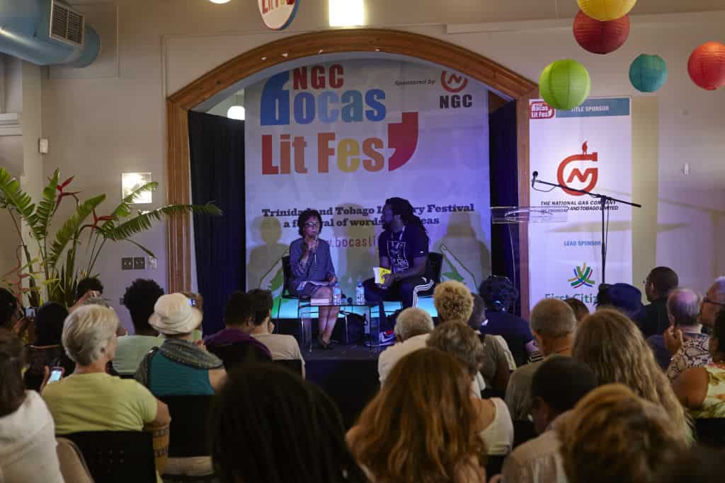 Marlon James and Marina Salandy-Brown in conversation at #bocas2016.