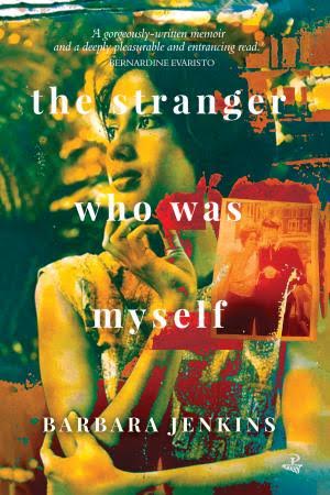 Book cover for The Stranger Who Was Myself by Barbara Jenkins, featuring a woman’s portrait and a small inset photo of a couple, as seen in the September 2022 Bocas Book Bulletin.