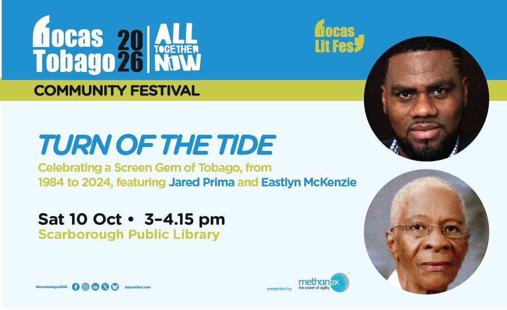 Event poster for “Turn of the Tide,” a film screening at the Scarborough Public Library on Saturday, 10 October, featuring Jared Prima and Eastlyn McKenzie.