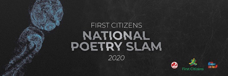 Promotional graphic for the 2020 First Citizens National Poetry Slam competition.
