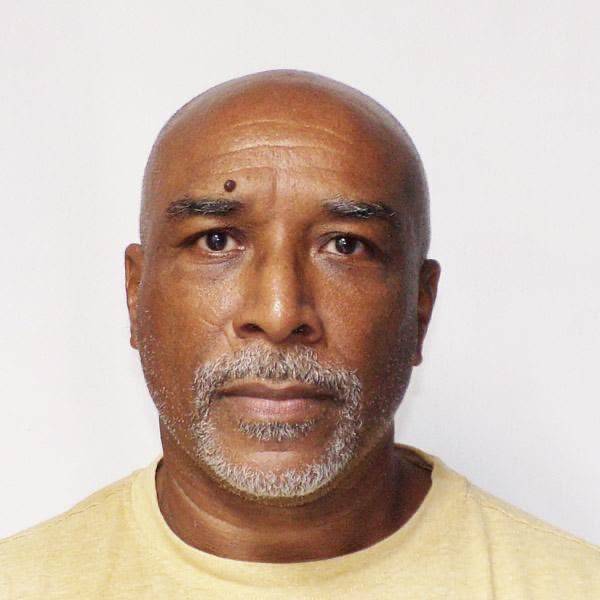 A portrait of a bald, middle-aged man with a greying goatee, wearing a plain yellow shirt against a light background.
