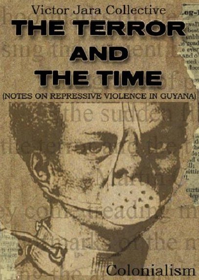 Film poster for The Terror and the Time, featuring a drawing of a person with a gag over their mouth.
